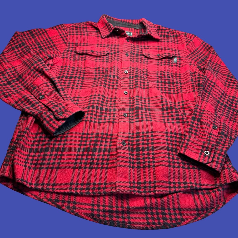 Woolrich Flannel Shirt XL Red Black Plaid Long Sleeve Outdoor Workwear